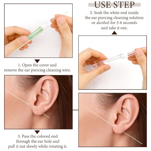ItkFresh Ear Piercing Cleaner Floss - 180PCS Ear Hole Cleaning Line
