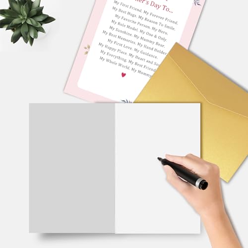 First Mother's Day Card from Baby - Romantic Poem Greeting Card for New Mom