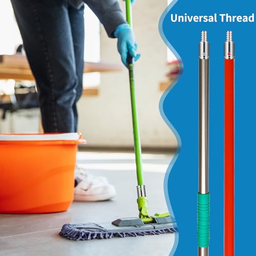 Universal 0.8-inch Threaded Mop & Broom Handle Replacement Kit - Metal Tips