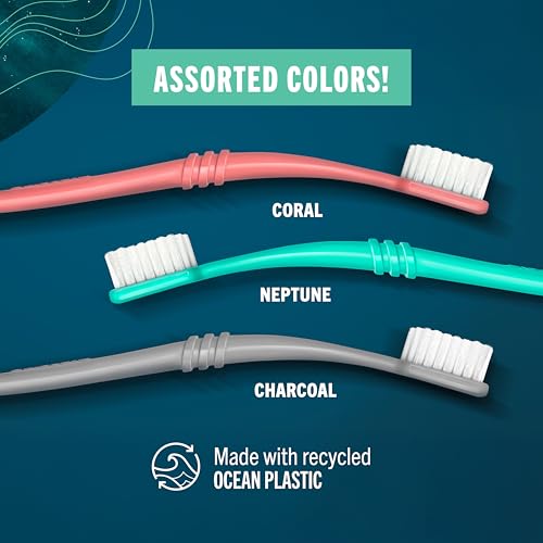 Preserve POPI Recycled Ocean Plastic Adult Toothbrush - Soft Coral