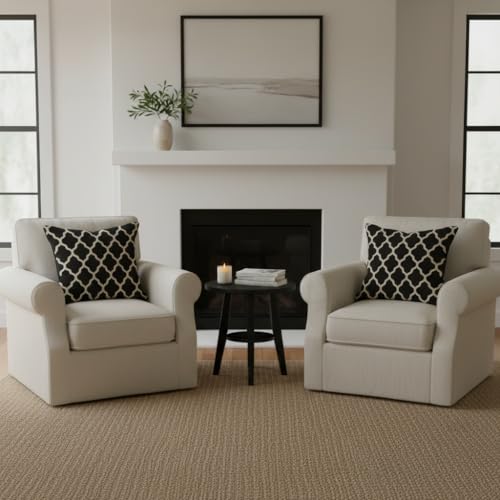 PANDICORN Black Trellis Outdoor Throw Pillow Covers Set of 2 18x18 Inches