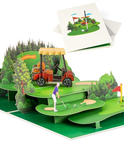 3D Golf Course Pop Up Card for Men - Golf Theme Birthday & Father's Day