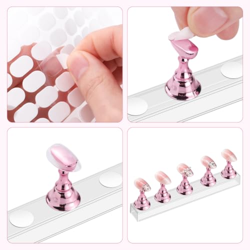 Narsikar Press on Nail Practice Stand Set with Tweezers and Tape
