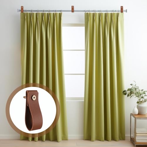 6 Pcs Brown PU Leather Wall Hooks - Boho Style Hanging Straps for Towels