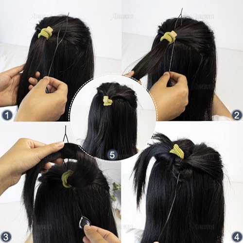 AUEAR Hair Beader Tool Quick Bead Loader Kit 16 Pack Black Plastic