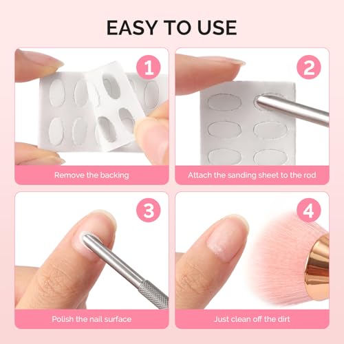 MelodySusie Nail Sandpaper Sheets & Stainless Steel Cuticle Pusher Set