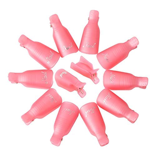 HiMo 10-Piece Plastic Acrylic Nail Art Soak Off Clips for UV Gel Polish