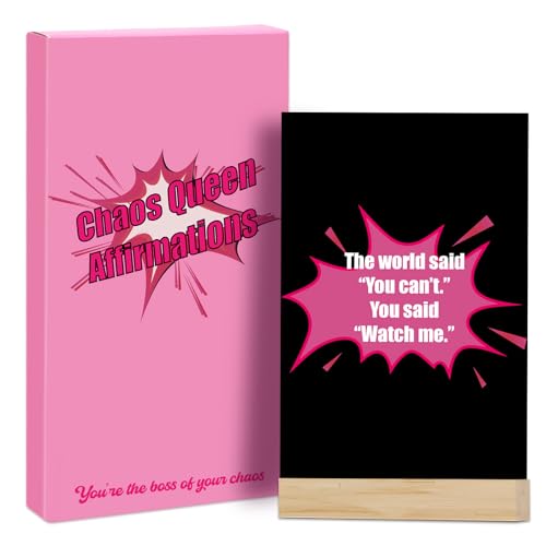 JULEASEL Affirmation Cards for Moms with Wooden Stand - 40 Daily Positive Cards