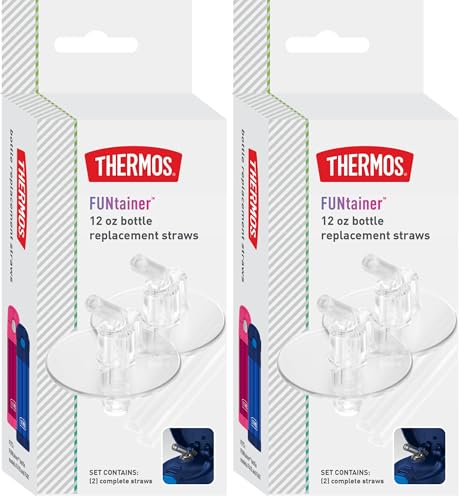 Thermos Funtainer Replacement Straws for 12oz Bottle - 2 Pack