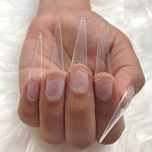 Yimart 300pcs Acrylic Stiletto Nail Tips Refill Size #5 #6 Clear