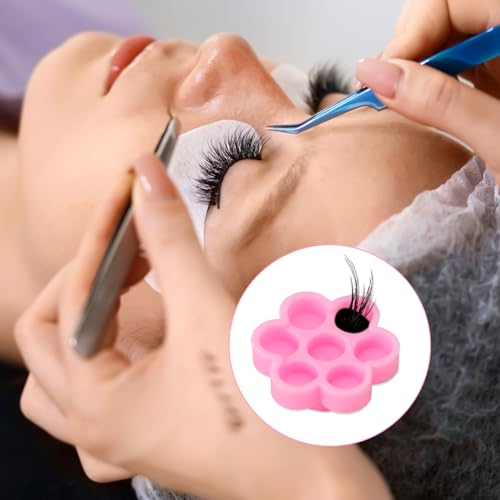JJUNW 100-Piece Lash Glue Holder Flower Cups for Eyelash Extensions
