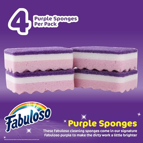 Fabuloso Scratch-Free Cellulose Kitchen Dish Sponges - Purple, 8 Count