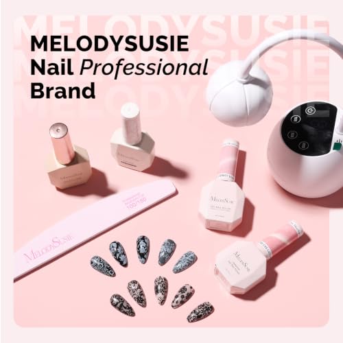MelodySusie Lace Nail Foil Transfer Stickers - 10 Rolls Black and White