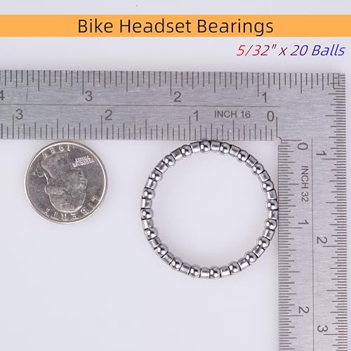 4 pcs, Bike Headset Bearings for Smooth Steering, 5/32" x 20 Balls, Bicycle Repair Parts, Bicycle Ball Bearings for Mountain Bikes, 40*40mm