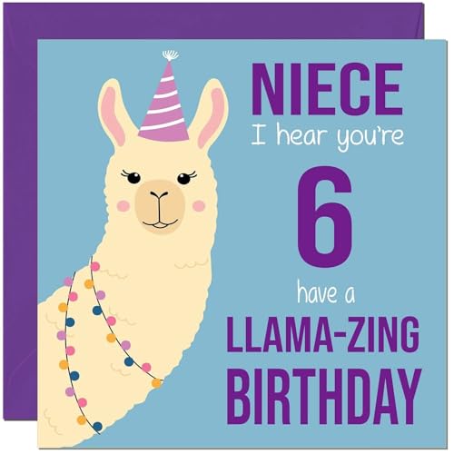 6th Niece Birthday Card - Cute Llamazing Llama Design