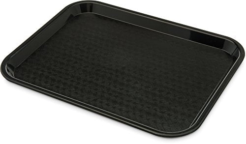 Carlisle Cafe Tray 10 x 14 Inches, Black, Durable Polypropylene Fast Food & Cafeteria Tray (0.6" x 0.5" x 0.2")