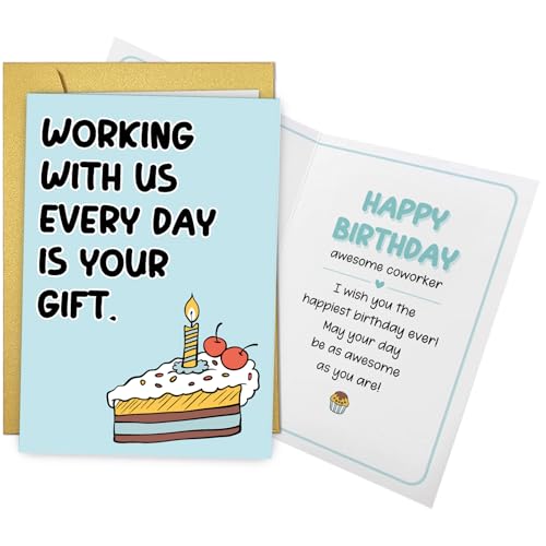 Funny Coworker Birthday Card - Premium Office Greeting Card for Boss