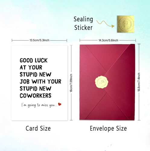 Funny New Job Card BT-215 - Good Luck Farewell Card with Envelope