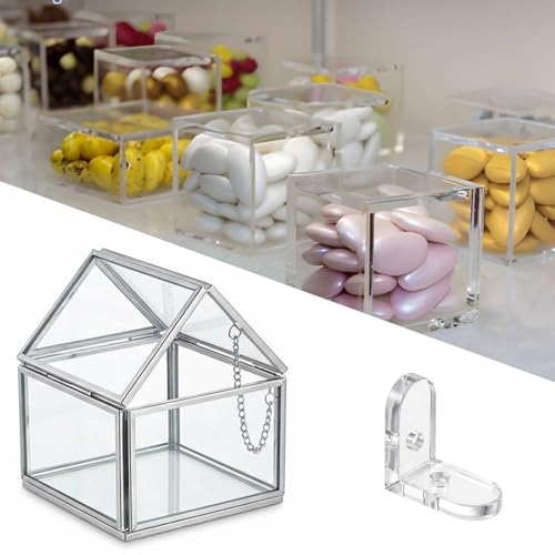 Ymapinc 20Pcs Clear Acrylic L Brackets for Shelves