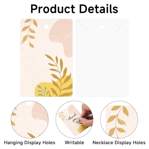 Joycraft 100Pcs Brown Earring and Necklace Display Cards 2.3x3.5in