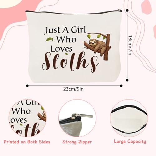 Sloth Makeup Bag Cute Animal Cosmetic Pouch Travel Toiletry Organizer