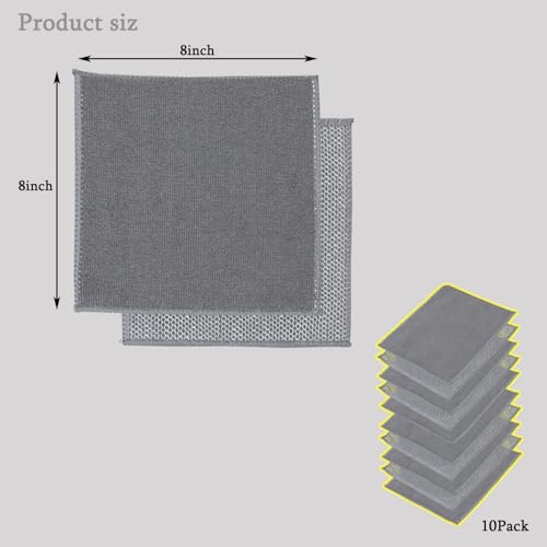 Double-Layer Ultra-Fine Fiber Kitchen Cleaning Cloth - 10 Pack