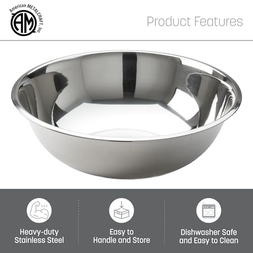 American Metalcraft 5-Quart Stainless Steel Mixing Bowl 11.5 Inch Diameter