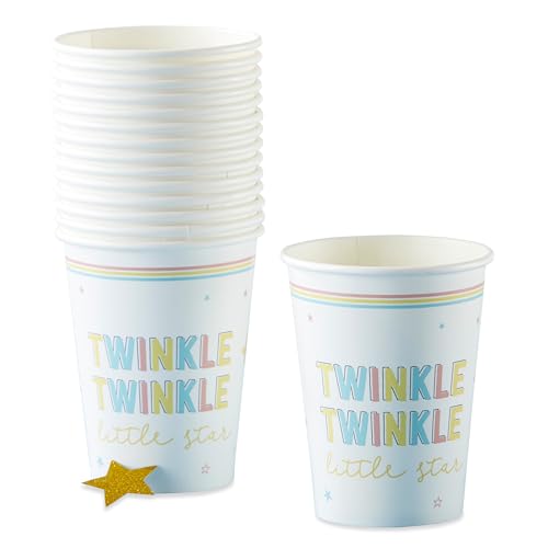 Twinkle Twinkle Baby Shower Paper Cups - 8 oz, Set of 16