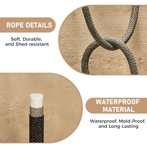Rope Toilet Paper Holder - Wall-Mounted Matte Black Dispenser