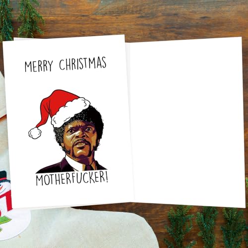 Funny Christmas Card with Samuel L Jackson Quote - Holiday Greeting Card for Him & Her