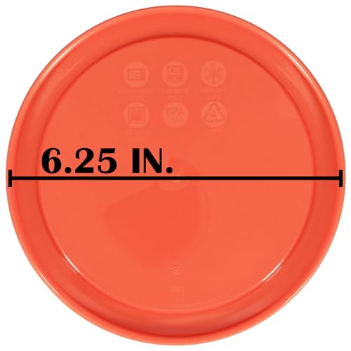 Pyrex 7201-PC Pumpkin Orange Food Storage Lids (3-Pack) - 4-Cup