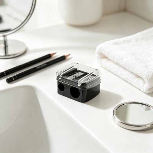 Dual Hole Makeup Pencil Sharpener for Eyeliner and Eyebrow Pencils 2Pcs