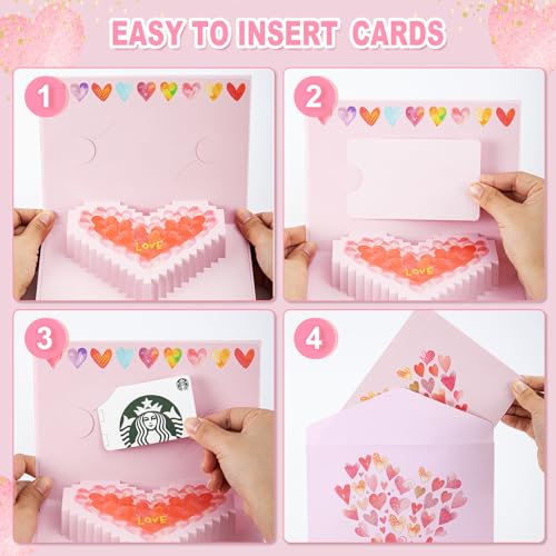 6 Valentine's Day 3D Greeting Card Holders with Envelopes