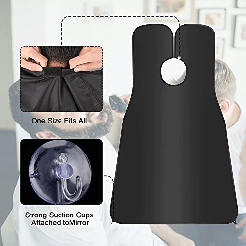 PRIVILLA 2 Pack Beard Bib for Shaving with Suction Cups - Black & White