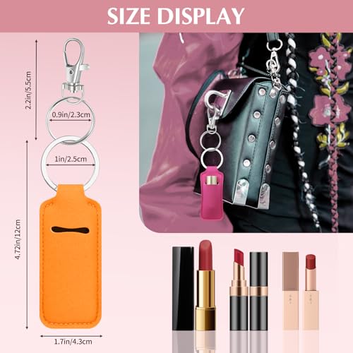 6 PCS Chapstick Holder Keychain Neoprene Lip Balm Pouch Assorted Colors