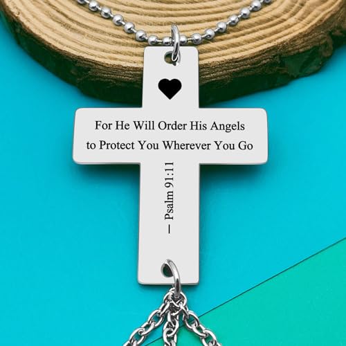 Christian Initial G Rear View Mirror Ornament - Psalm 91:11