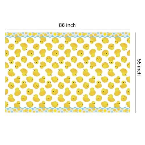 Rubber Duck Tablecloth Set - 3 Disposable Birthday Decorations