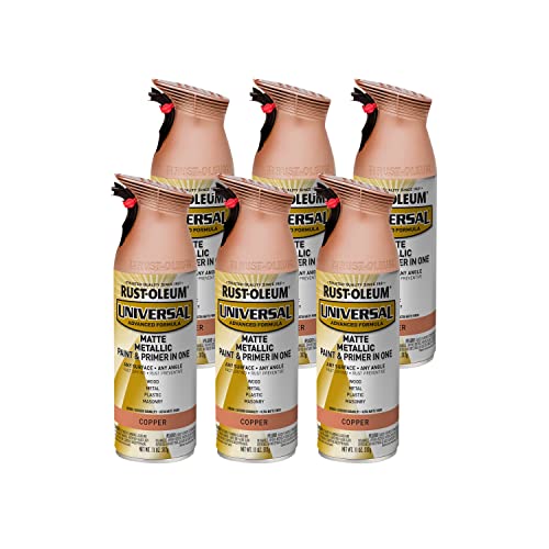 Rust-Oleum Universal All Surface Metallic Spray Paint Matte Copper 11 oz Pack of 6