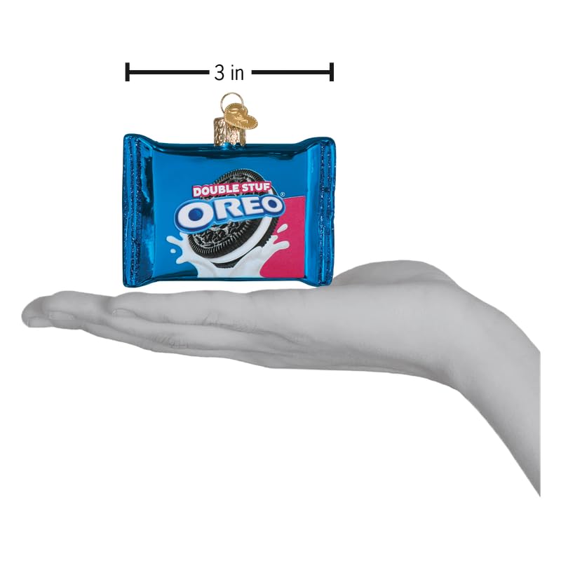 Old World Christmas Oreo Double Stuf Cookies Glass Blown Ornament for Christmas Tree, Handcrafted Holiday Decoration, Snack Collection