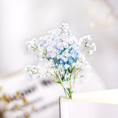 TIAMECH Starry Gypsophila Flower PET Stickers 60 Pcs Waterproof Junk Journal