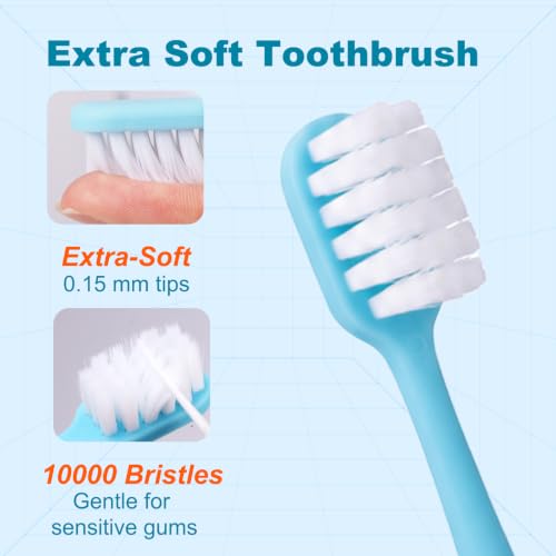 Navona 6-Pack Extra Soft Nano Toothbrushes for Sensitive Gums & Teeth