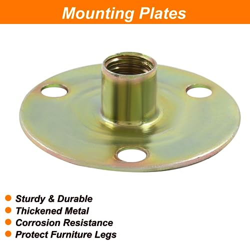 Biaungdo Furniture Leg Mounting Plates - 4 Sets with Bolts & Screws