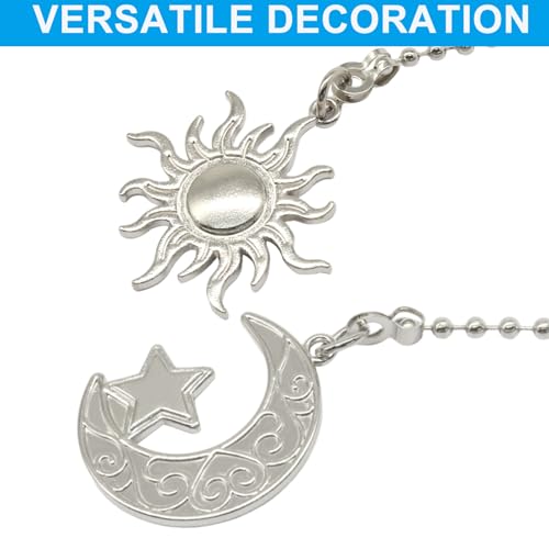 Sun and Moon Ceiling Fan Pull Chain Extension 12 Inch 2 Pack