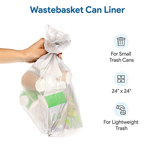 ProCure 7-10 Gallon Clear Heavy-Duty Trash Can Liners - 50 Pack, Lightweight, 8 Micron