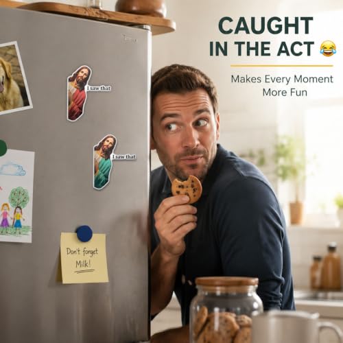 Funny Jesus 'I Saw That' Magnets - Christian Humor Set, 2 Pack