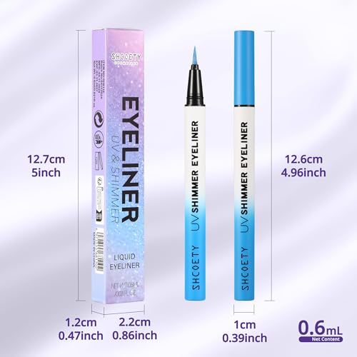 Wismee Shimmer Blue Metallic Neon Liquid Eyeliner Waterproof