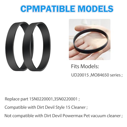 2-Pack Vacuum Belt Replacement for Dirt Devil Style 15 Upright Vacuums