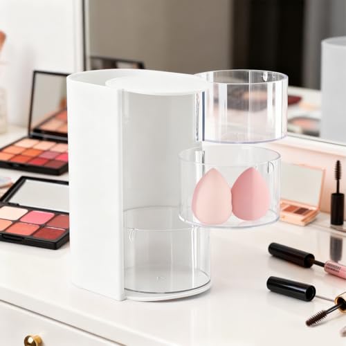 Rotatable 3-Layer Hair Accessories Organizer with Brush Holder