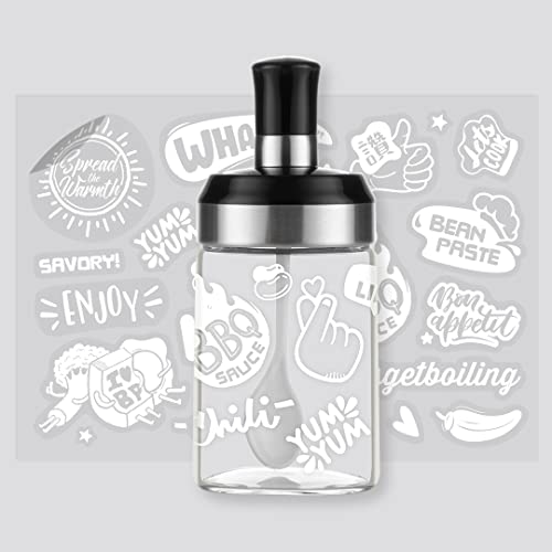 BOILING POINT Glass Condiment Jar with Spoon & Airtight Lid - 280ml