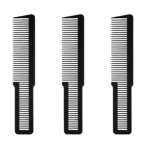 Erioctry 3-Pack Black Fine Tooth Hair Cutting Combs for Barber Styling